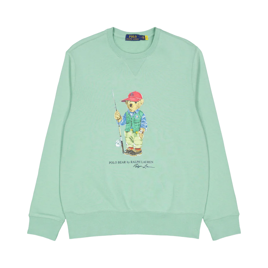 Polo Ralph Lauren Graphic Fleece Sweatshirt Sp23 Faded Mint Fishing Bear