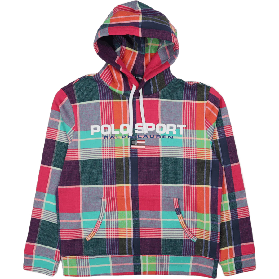 Polo Sport Madras-Print Hoodie Madras Print Pink Multi