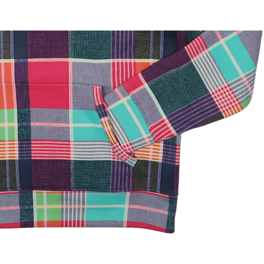 Polo Sport Madras-Print Hoodie Madras Print Pink Multi - Image 3