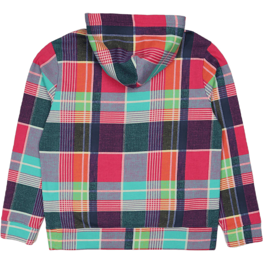 Polo Sport Madras-Print Hoodie Madras Print Pink Multi - Image 4