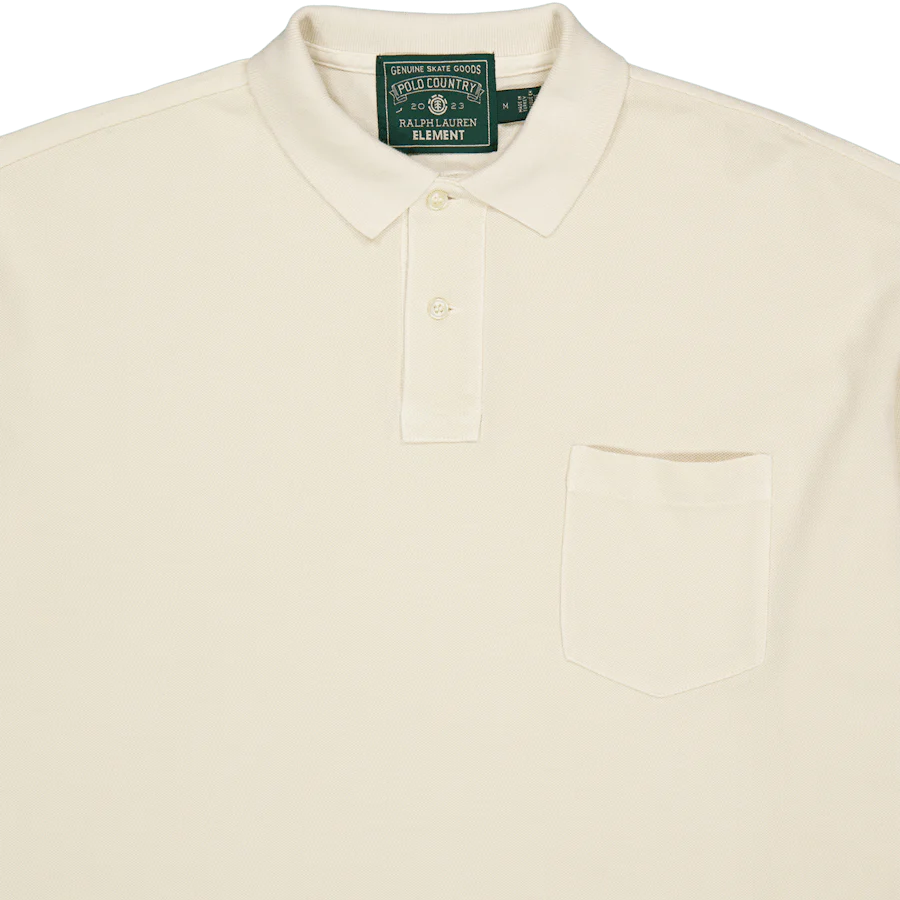Polo x Element Big Fit Mesh Polo Shirt Ecru - Image 3