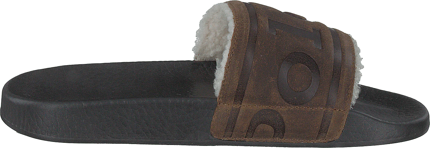 Faux-Shearling-Lined Suede Slide Snuff - Image 2