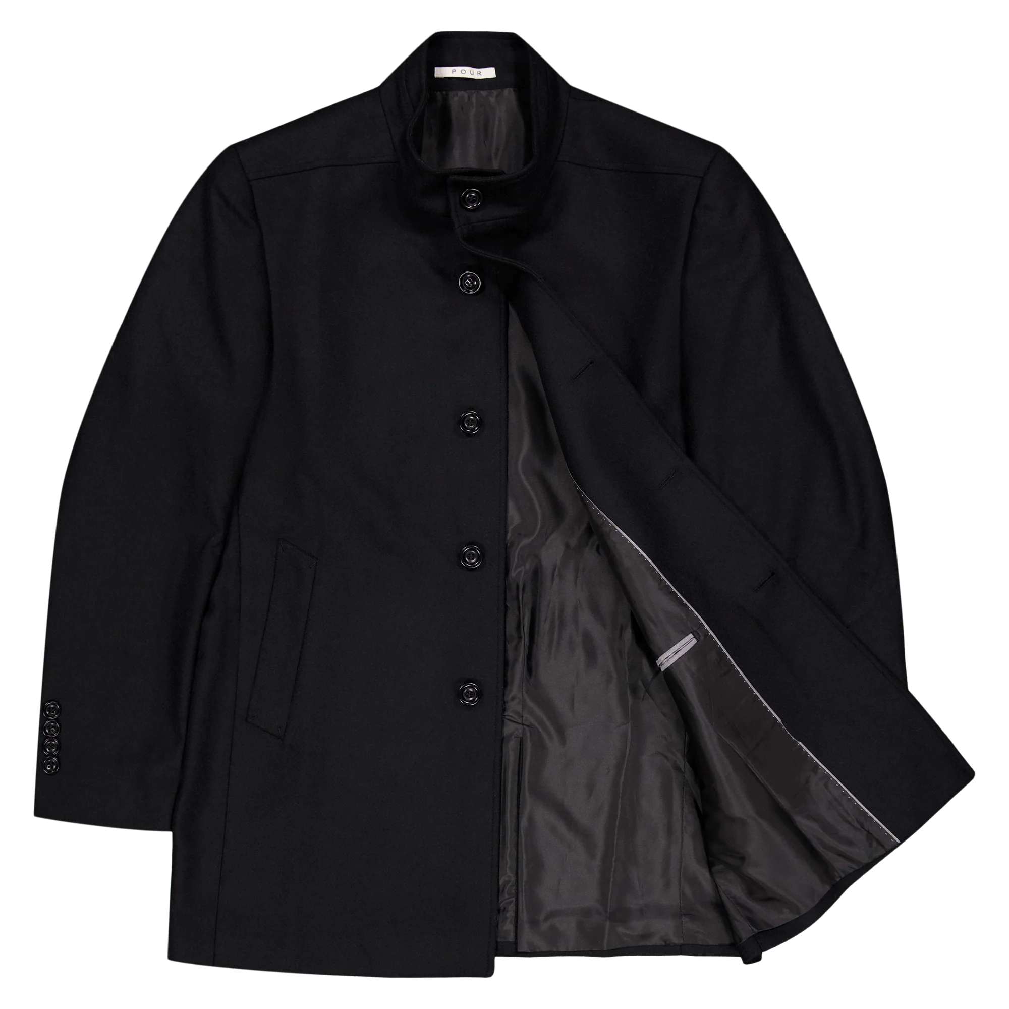 Stand Collar Coat POUR - Image 4