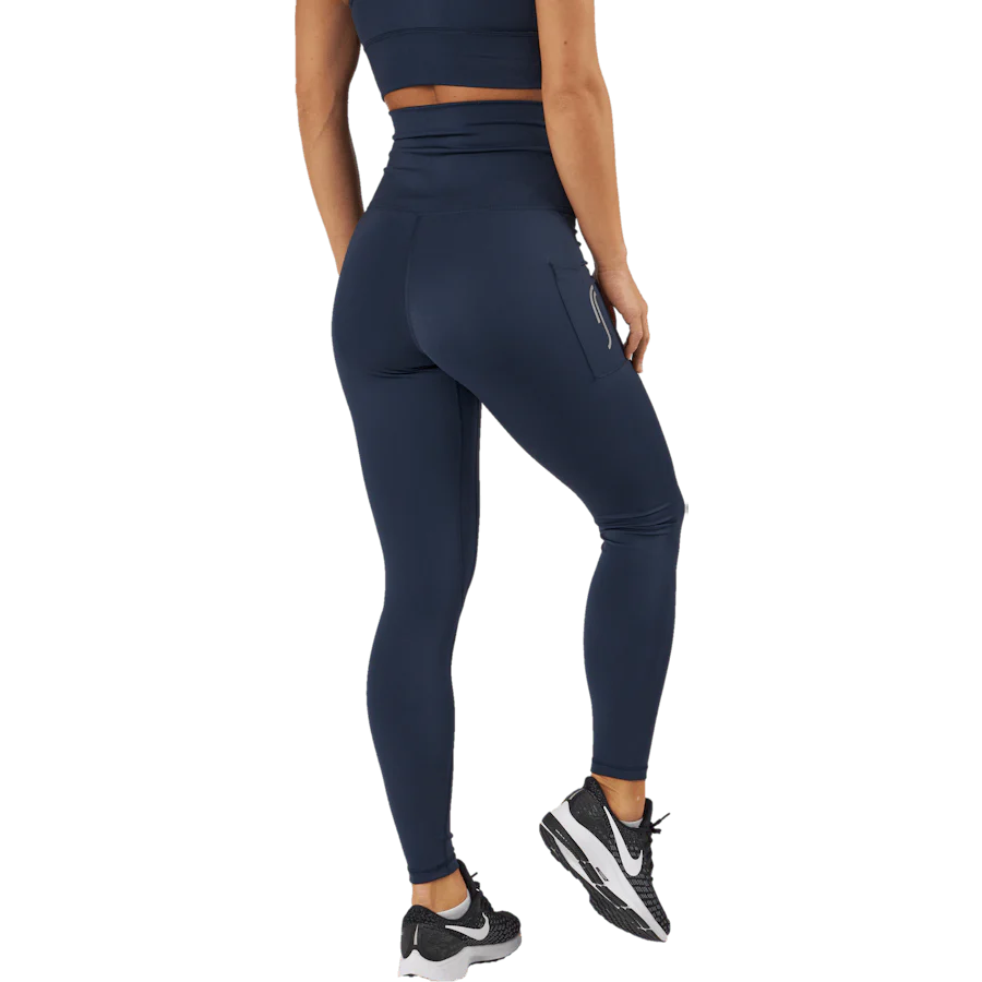High Waist Tights - Side Pocke Dark Blue - Image 3