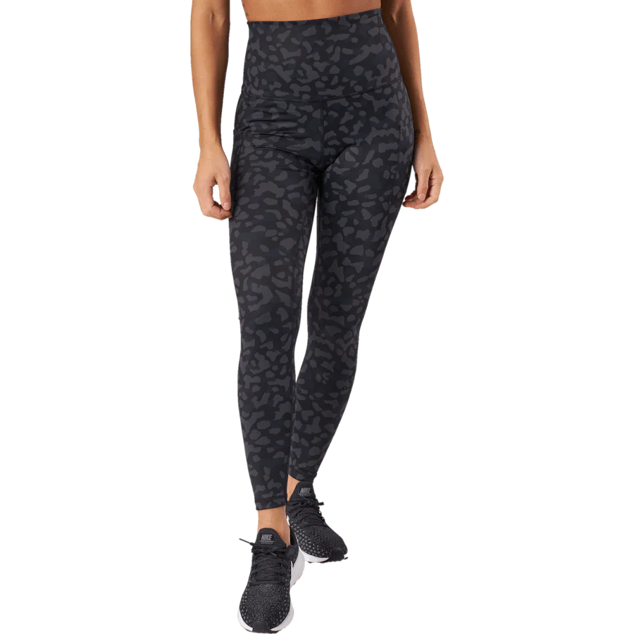 High Waist Tights - Side Pocke Leopard