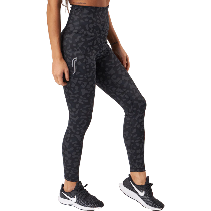 High Waist Tights - Side Pocke Leopard - Image 2