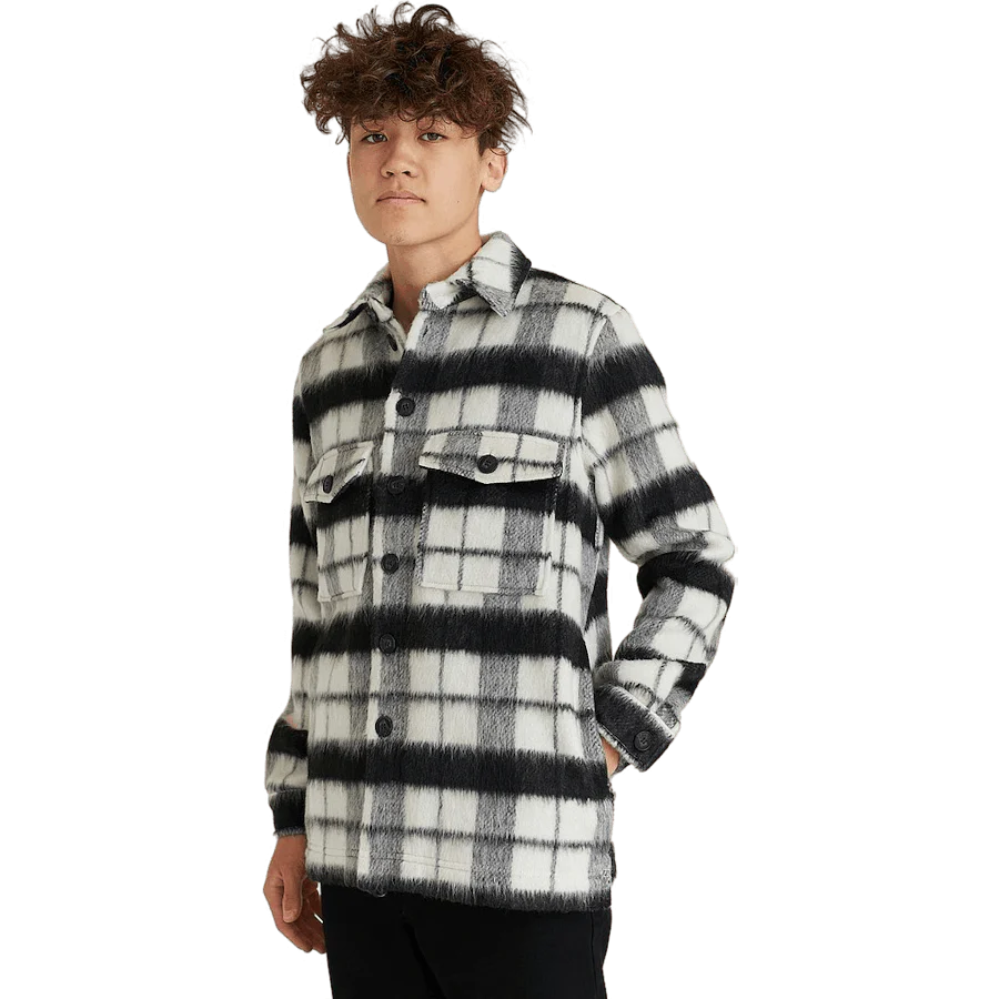 Checked Overshirt Black/white