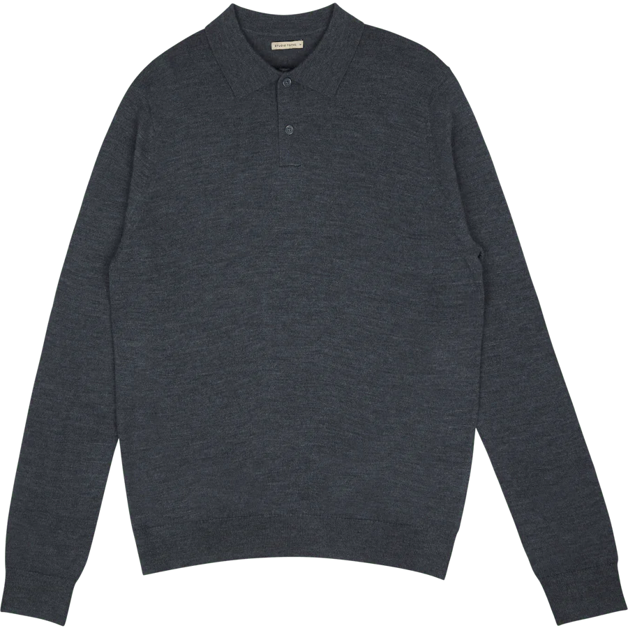 Studio Total Merino Ls Polo Dk
