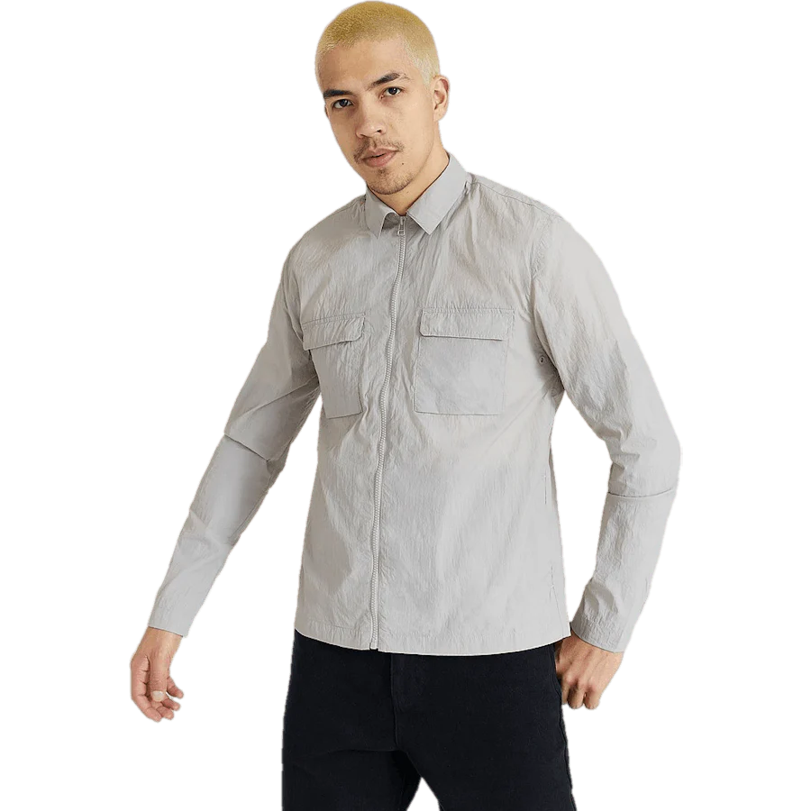 Nylon Overshirt Greige - Image 6