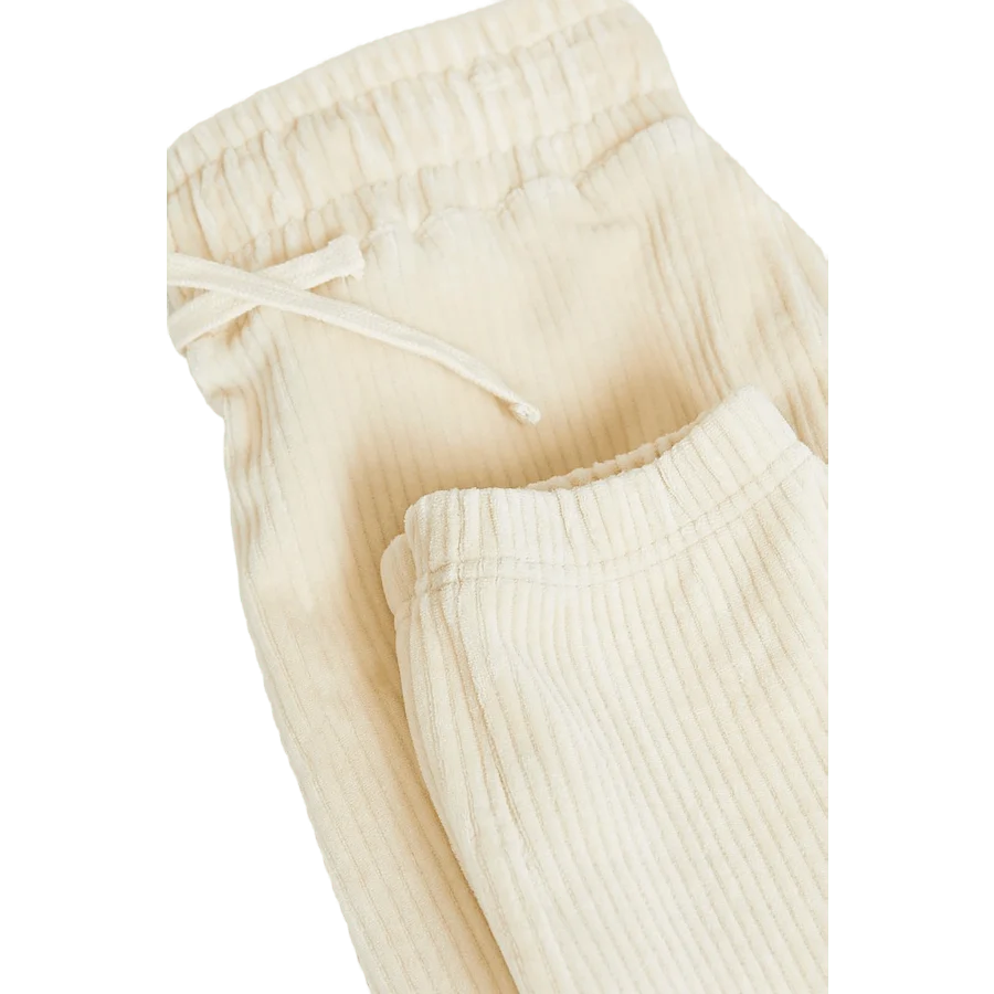Soft Cord Sweatpants Beige - Image 3
