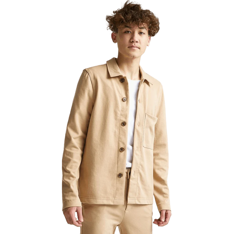 Soft Relaxed Overshirt Beige - Image 3