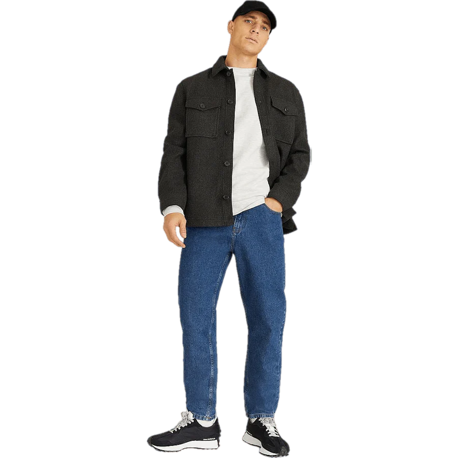 Studio Rugged Overshirt Dark Greymelange - Image 4
