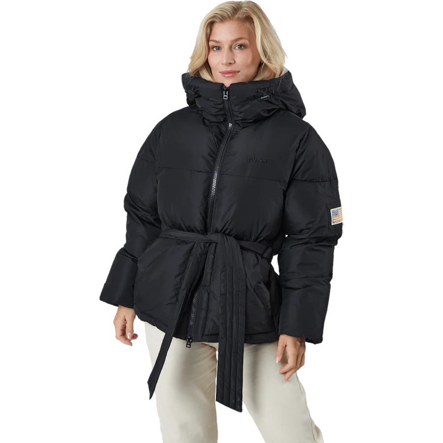 Beltet Short Padded Hood Jacke Black