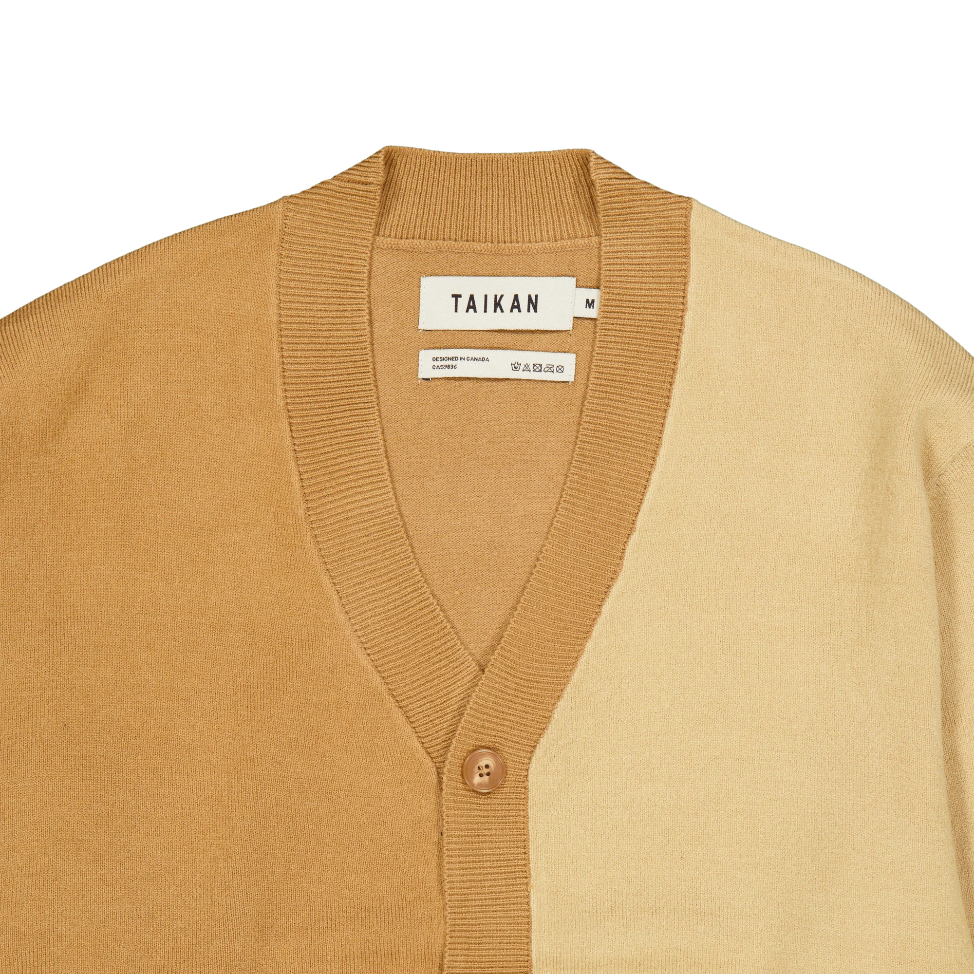 Colour Blocked Cardigan-tan/cr Tan/cream - Image 3