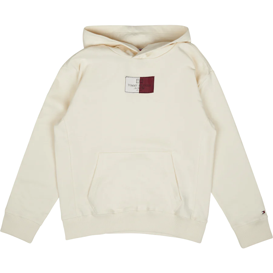 Flag Label Hoodie Z00 - Ivory Petal