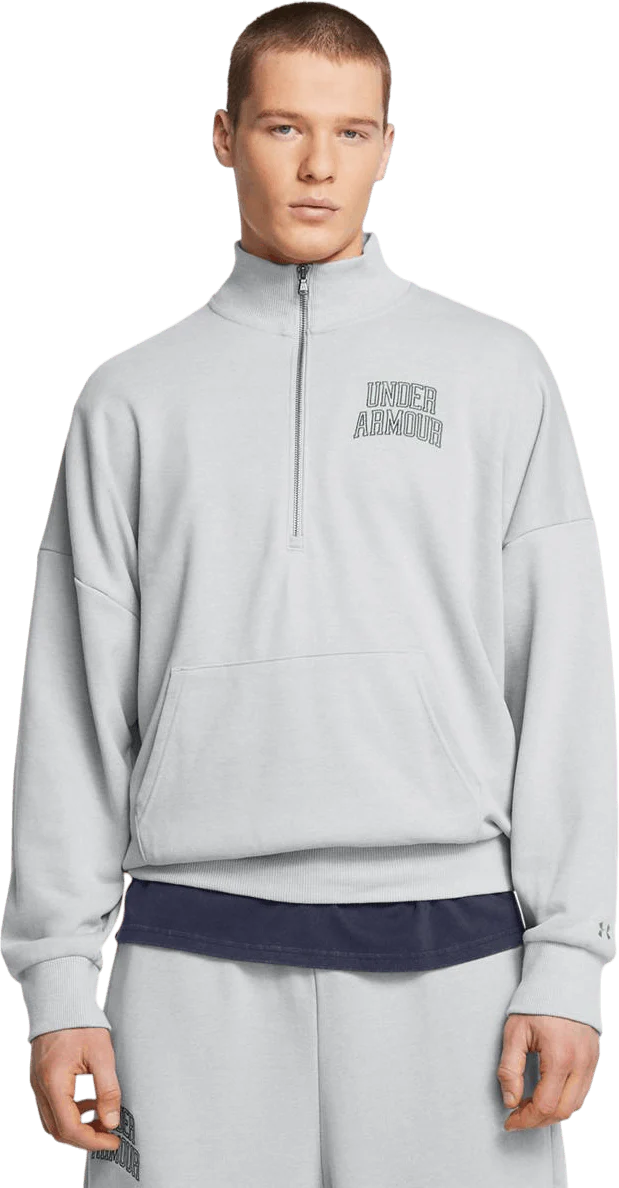 Ua Icon Hwt Terry Os 1/2 Zip Black